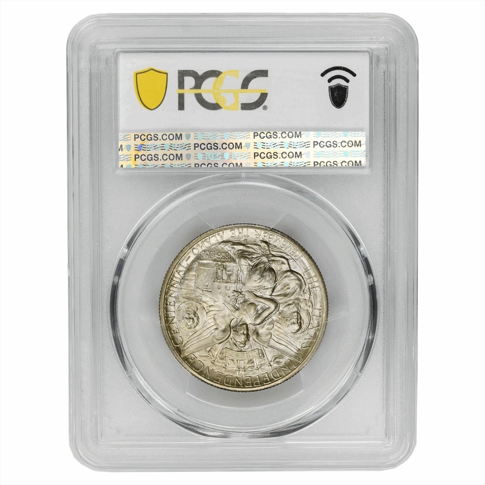 Meio dólar comemorativo 1935D Texas PCGS MS 67 CAC - Imagem 2 de 2