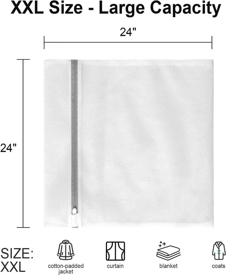 3 Zipped Wash Bag Mesh Net Laundry Washing Machine Lingerie Underwear Bra Socks - Image 3 of 4