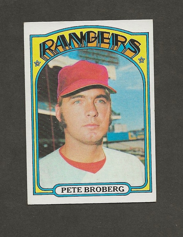 1972 TOPPS BASEBALL CARD # 64 PETE BROBERG Texas Rangers ex