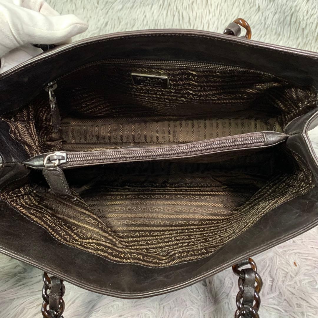 Excellent Condition PRADA Chain Shoulder Bag Crossbody Leather thumbnail 8