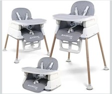 Mobiclinic Kids KIARA 3-w-1 Krzesełko do karmienia dla dzieci – Rosnące i regulowane – Oryginalne opakowanie