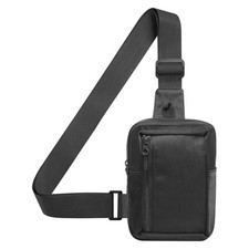 Mini Sling Bag for Men and Women, 7.5 Inch Small Anti Theft Crossbody Black