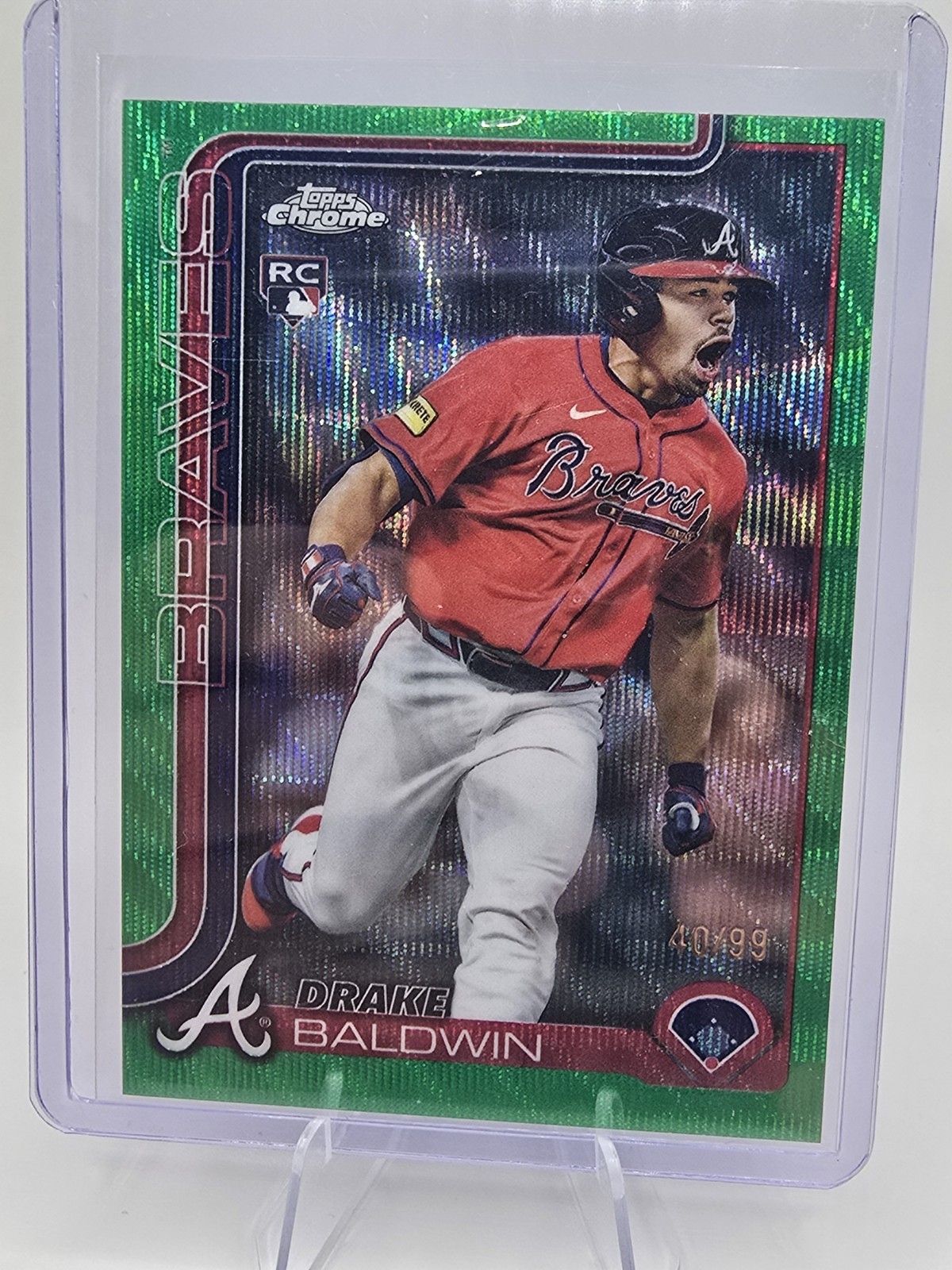 2025 Topps Chrome Update Drake Baldwin Green Wave Refractors #/99 USC96