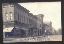 REAL PHOTO PARIS ILLINOIS DOWNTOWN PUBKIC SQUARE SUTH SIDE POSTCARD COPY