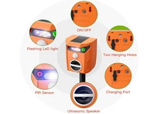 Solar Animal Repeller Outdoor Ultrasonic Dog Squirrel Repeller Deterrent with L