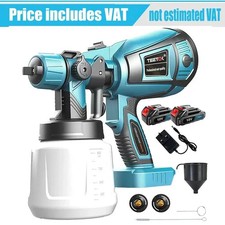 2 Battery Cordless Paint Sprayer Fence Wall Airless 21V HVLP Spray Gun UK Stock