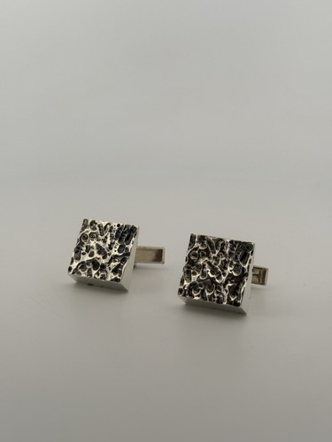 Sterling Silver Textured Cufflinks