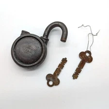 Yale & Towne MFG Co Push Key Padlock 326 W/ 2 Keys Working Stamford Conn USA