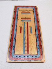 Vintage Continuous Track Cribbage Board Game Wood