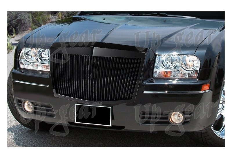 For 05-10 Chrysler 300 300C Black ABS Vertical Phantom Style Front Grille Grill
