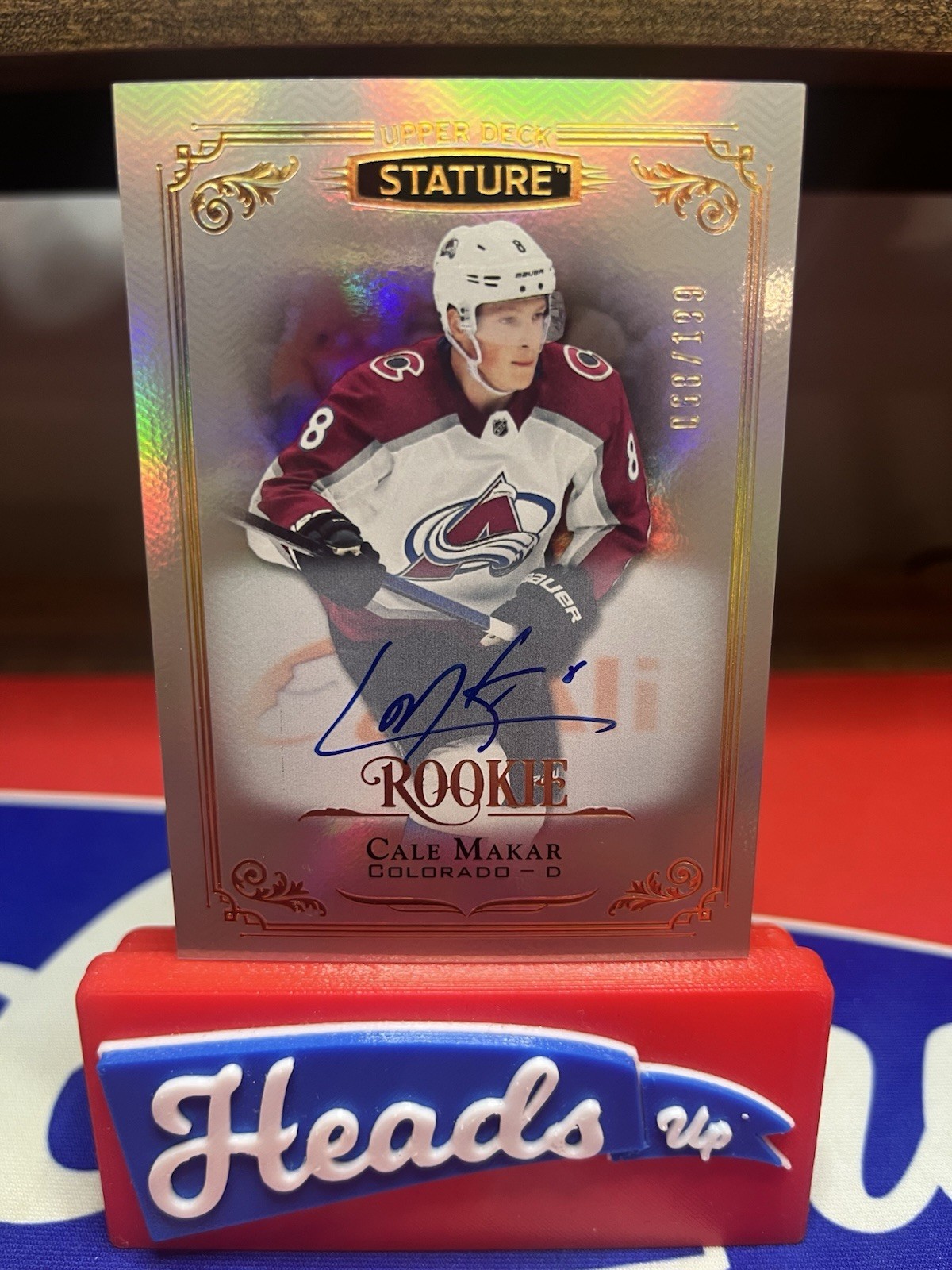 2019-20 Upper Deck Stature - Rookies Cale Makar #124 Auto /199 RC UMass READ