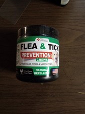 Dog Flea  Tick Prevention Chews 170 Soft Chews Chicken Flavor Natural EXP 01/28