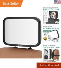 Universal Fit 13.7" Baby Mirror for Rear Facing Car Seats - Easy Install Safe