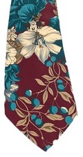 Vintage Walt Disney Mickey Mouse 100% Silk Neck Tie Made In USA Pink Blue Flower