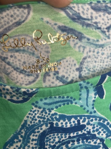 Lilly Pulitzer Girls Mylah Dress Size Tropical Green Blue Size L 8-10 y.o New - Picture 3 of 5