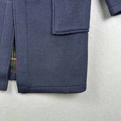 Gloverall Duffle Coat Men’s Small Navy Blue Wool Toggle Hooded Tartan England image 5