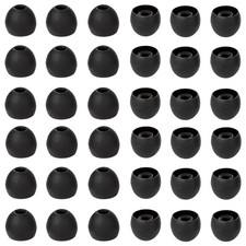 36 PCS Medium Earbud Tips Silicone 3.8mm5.5mm Hole Black Replacement