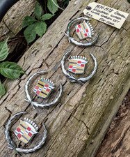 1970's Cadillac Eldorado *Chrome* 8-Piece OEM Wheel Cover Emblem Set *Exc Cond*