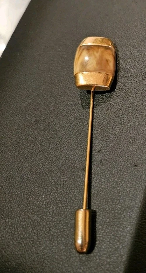 Signed Crown Trifari Gold-tone Stick Pin 1950's RARE 2.3/4" Long - Image 2 of 4