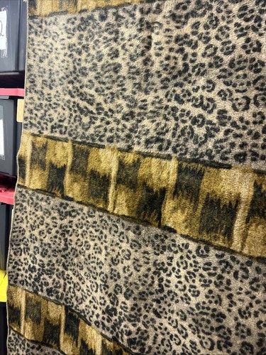 Antiker Stroock Wolle Rosshaar Buggy Kutsche Schoß Decke Leopardenmuster 60"x69" - Bild 8 von 17