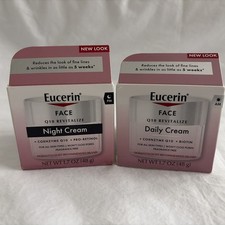 Eucerin Face Q10 Revitalize,2 Packs, Daily  Night Cream 1.7 Oz Each New In Box