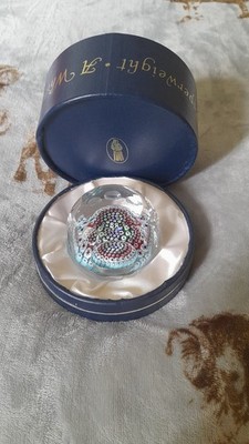 Seltener L.E Whitefriars Caithness Glas 1973 ''CONCENTRIC'' Millefiori Briefbeschwerer