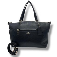 COACH Shoulder Bag Handbag 2way Leather Black