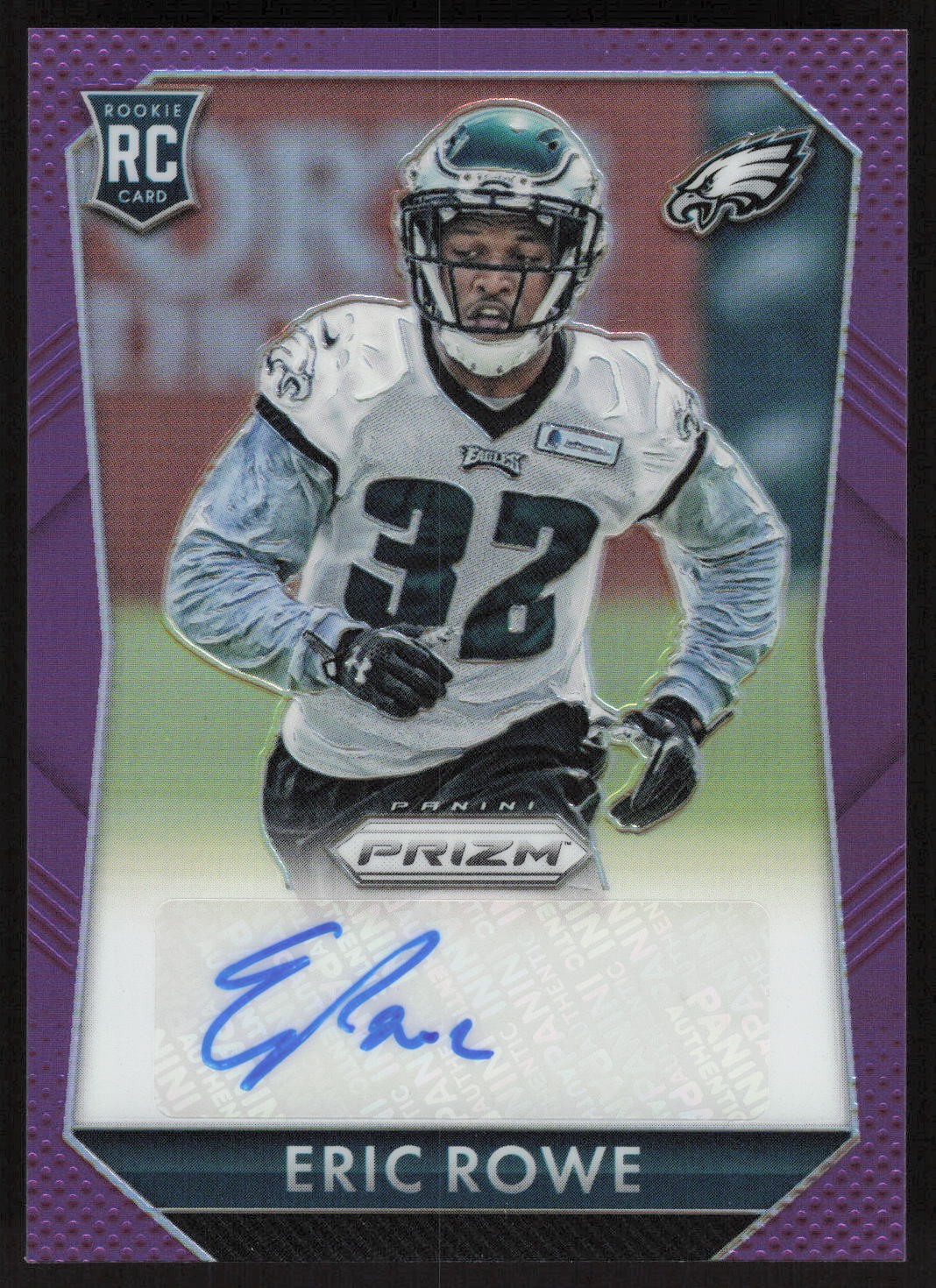 Eric Rowe Panini Prizm Rookie Signatures #RSER Violet