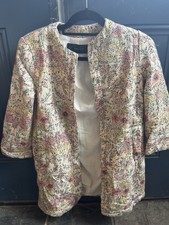 Zara Basic Floral Multicolor Open Front Lined...