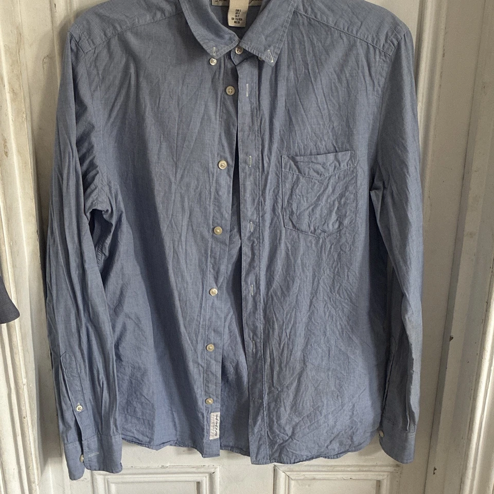 H&M L.O.G.G. Men’s Blue Regular Fit Long Sleeve Button-Down Cotton Shirt S - Image 1 of 4