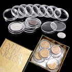 20X Clear Coin Holder Round Capsules Box 40 X 6 mm for 2 oz Coins Silver Rounds