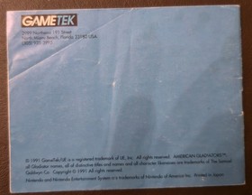 American Gladiators (NES, 1993) NES CART AND MANUAL