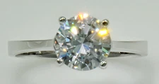 3 ct Ring Extra Brilliant C Z Imitation Moissanite simulant Sz 11 SS