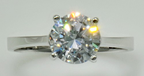 3 ct Ring Extra Brilliant C Z Imitation Moissanite simulant Sz 8 Sterling Silver - 第 1/4 張圖片