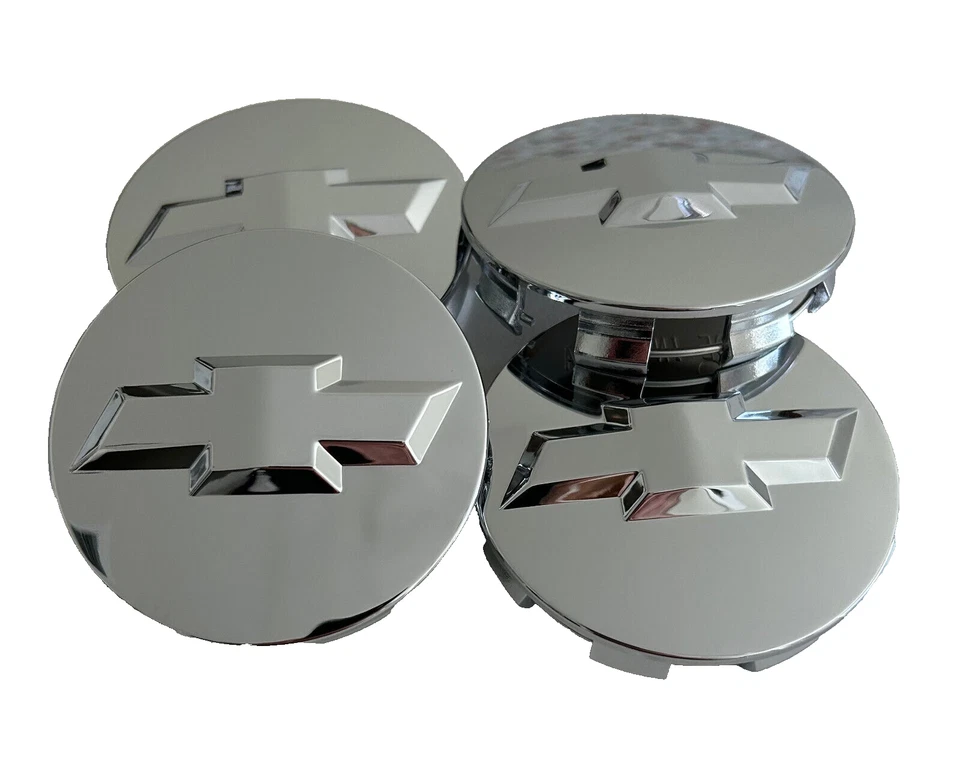 Centro de rueda Chevy cromado 4 tapas emblema cromado para Chevrolet Silverado Tahoe Foto 2 de 4