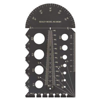 Sealey Multi-Gauge metrisch quadratisch, Draht, Bolzenschraube, Steigungen, Dicke  
