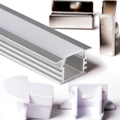 2m 2212 PROFILO ALLUMINIO DA INCASSO PER STRISCE STRIP LED BARRA RIGIDA 2MT - Foto 5 di 6