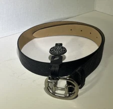NWT Streets Ahead Los Angeles Belt Black  Textured Leather USA Silver Tone Small