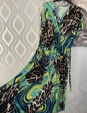 Turquoise Lime Animal Magic Maxi Midi Dress NEW PlusSize 12 14 16 18 20 22 24 26