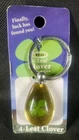 VTG LUCKY REAL 4 LEAF CLOVER KEYCHAIN IRISH SHAMROCK KEYRING Acrylic Men Women *