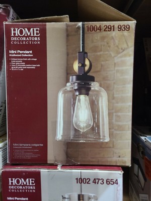 Home Decorators Knollwood 1-Light Antique Bronze Mini-Pendant 7994HDCAB