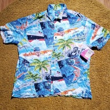 NWT Jams World Hawaiian Shirt Size XL Water Aquatics Long Beach Men's Camp Tiki
