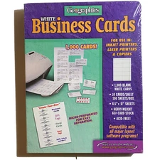 Geographics Business Cards Kit 1000 For Ink Jet Printers Laser Or Copiers New