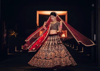 DOUBLE DUPATTA CHOLI LEHENGA INDIAN 