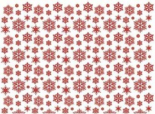 Snowflakes 1 pc 5 x 7 Inch Red Fused Glass Decals