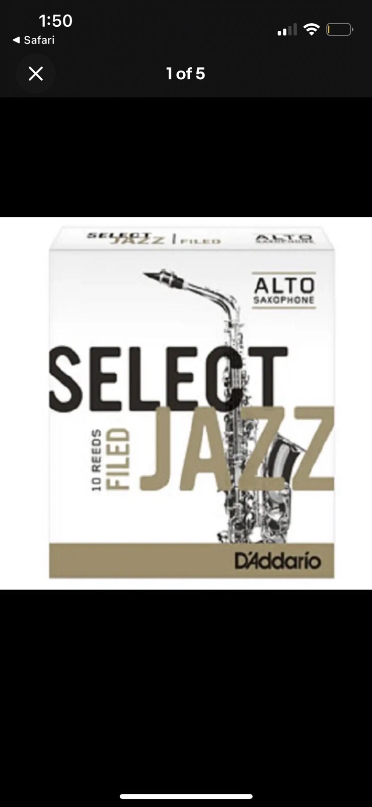 D'Addario Select Jazz Alto Sax Reeds Filed 10 Per Box (3 Medium) eBay