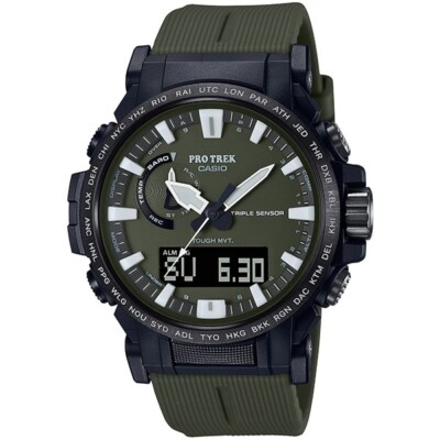 CASIO PRO TREK CLIMBER PRW-61Y-3JF Khaki Solar Atomic Radio Men Watch New F/S