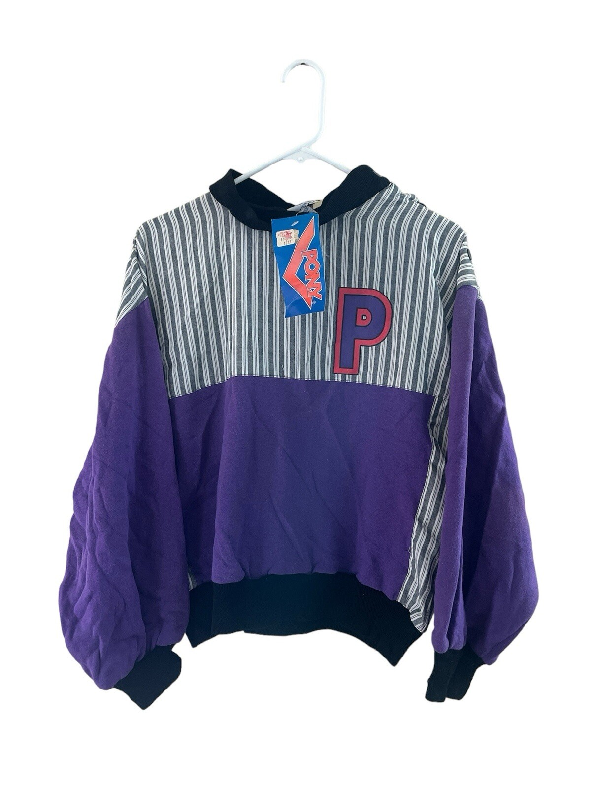 felpa vintage PONY donna taglia media fondo di magazzino nuova con etichetta anni 80