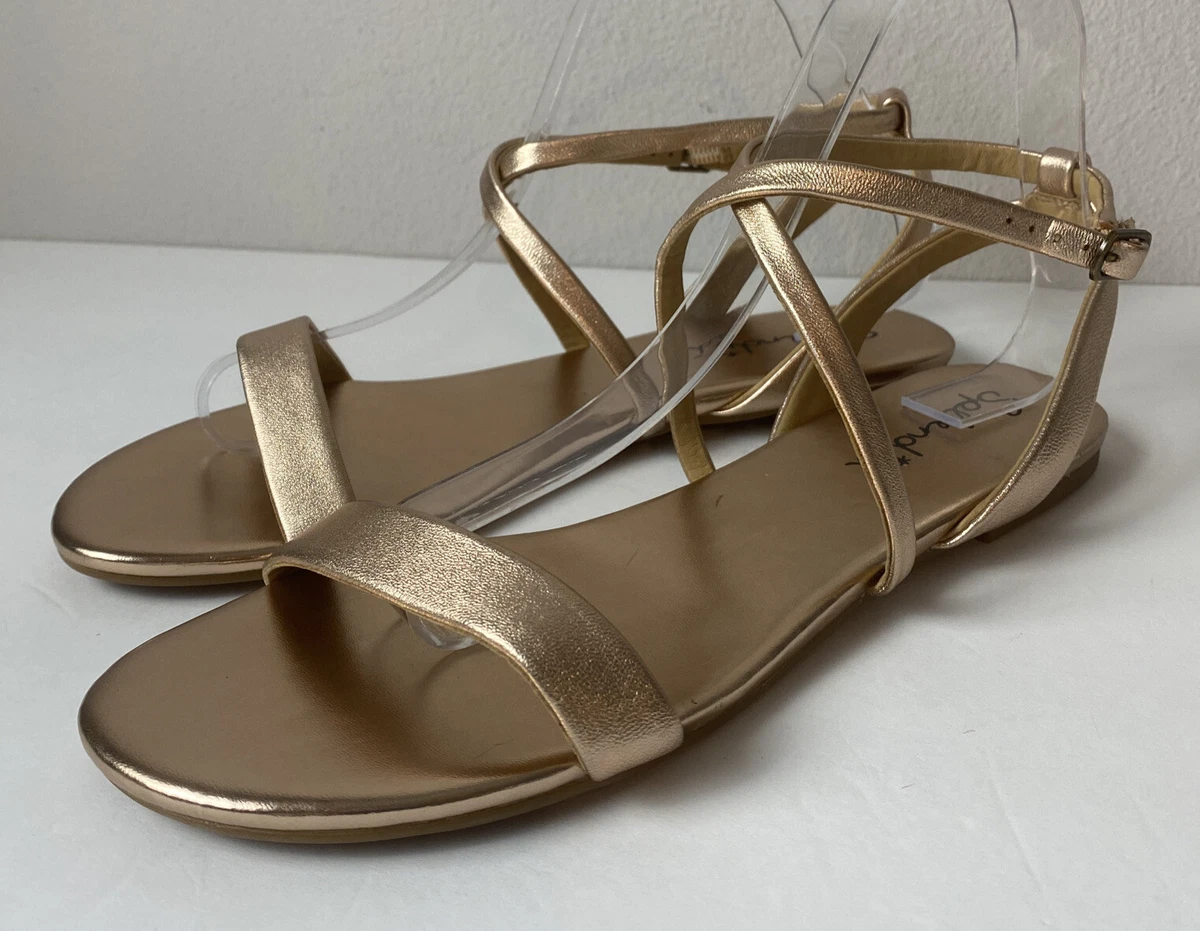 splendid women s Rose Gold ankle strap faux leather sandals size 9