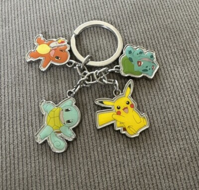 Pokemon Key Chain Bulbasaur Charmander Squirtle 2016 Silver Tone ...